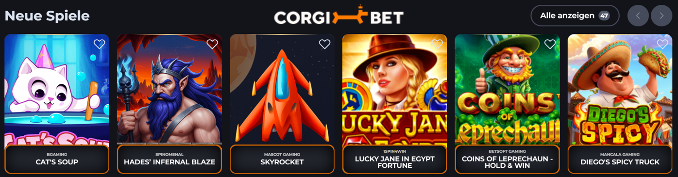 Corgibet Casino Spielautomaten