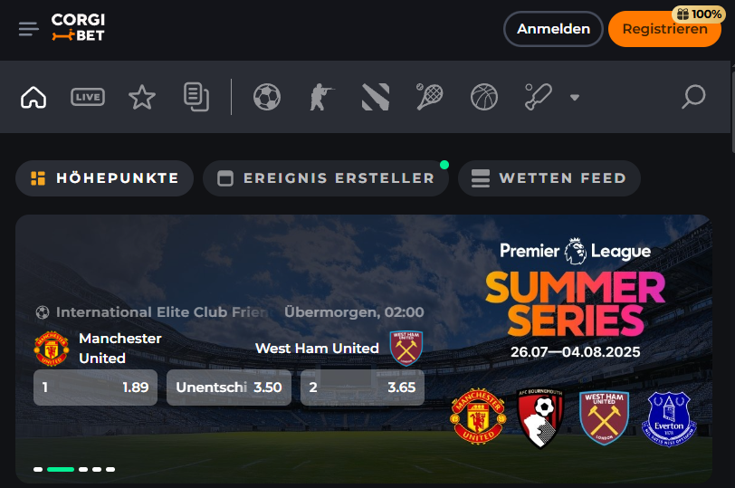 Corgibet Sportwetten